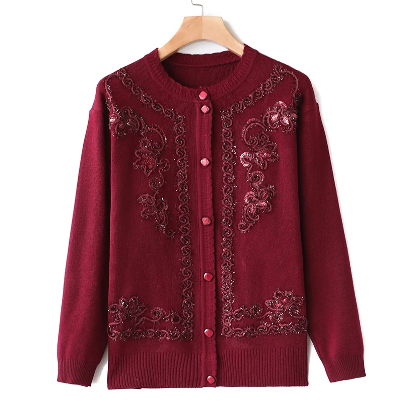 Autumn Winter Fashion Middle Aged Women Long Sleeve Loose Knitting Cardigan Sweater Mom Knitted Female Cardigan Pull Femme
Autumn Winter Fashion Middle Aged Women Long Sleeve Loose Knitting Cardigan Sweater Mom Knitted Female Cardigan Pull Femme
