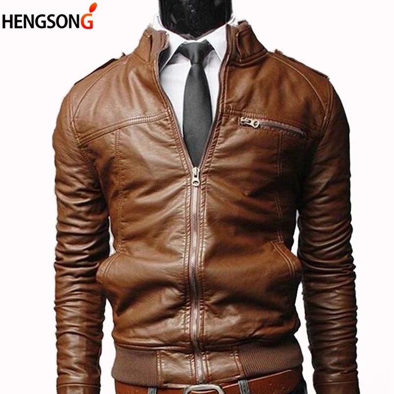 New Motorcycle Leather Jackets Men Leather Coat Male Slim Casual Coats With Zipper Man Outerwear Stand Collar Jackets JIUueta
New Motorcycle Leather Jackets Men Leather Coat Male Slim Casual Coats With Zipper Man Outerwear Stand Collar Jackets JIUueta