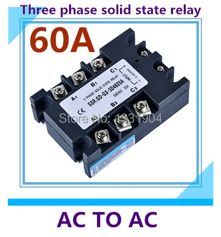 free shipping AC to AC SSR-3P-60AA 60A SSR relay input 90-280V AC output AC380V Three phase solid state relay
free shipping AC to AC SSR-3P-60AA 60A SSR relay input 90-280V AC output AC380V Three phase solid state relay