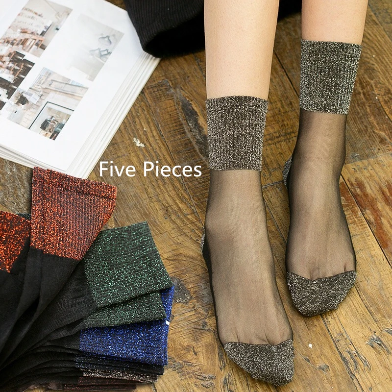 5 Pieces Women Socks Crystal Summer Breathable Shine Socks Hot Sale High Quality Sock For Femal Cute Invisible Socks Sexy Girls
5 Pieces Women Socks Crystal Summer Breathable Shine Socks Hot Sale High Quality Sock For Femal Cute Invisible Socks Sexy Girls