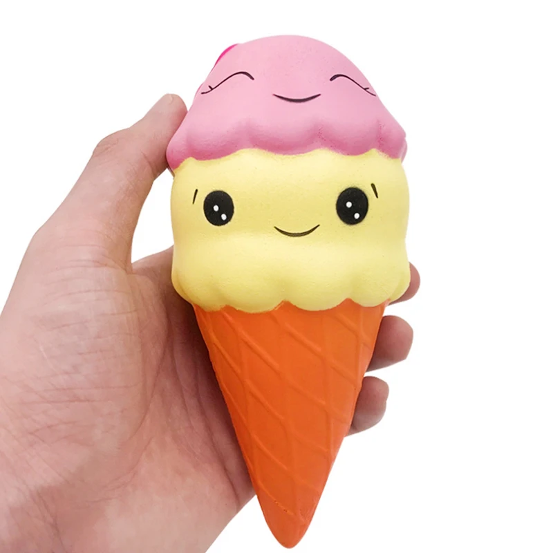 

Jumbo Double Smile Ice Cream Squishy Simulation PU Straps Slow Rising Cream Scented Squeeze Toy Soft Stress Relief Kid Fun Gift