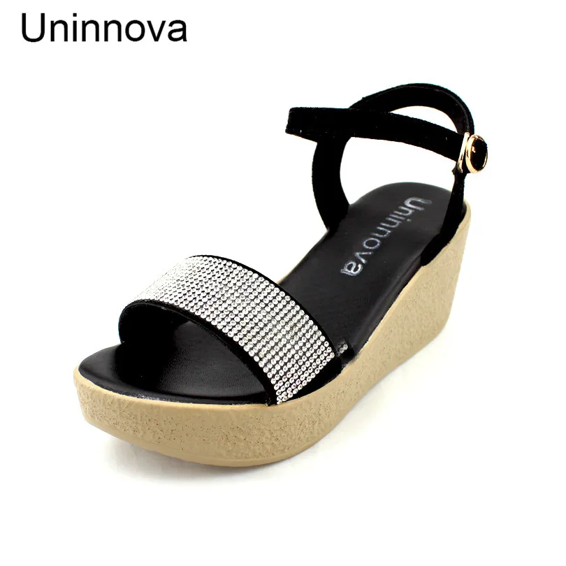 Women's Wedge High Heel Ankle Wrap Black Rose Red Casual Comfortable Crystal Sandals Extral Small Size 33 Plus Size 43 WSA042
Women's Wedge High Heel Ankle Wrap Black Rose Red Casual Comfortable Crystal Sandals Extral Small Size 33 Plus Size 43 WSA042