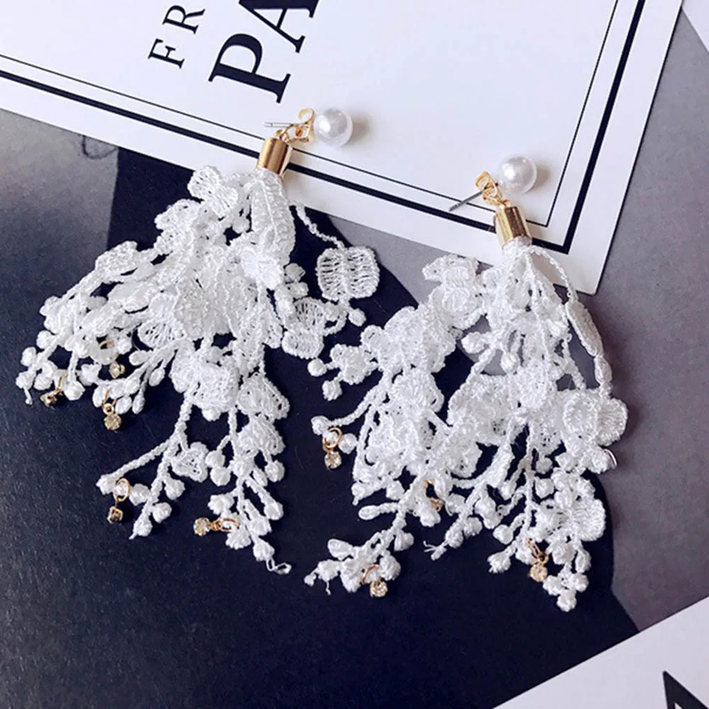 Fashion Earring Female Drop Hanging Tassel Flower Fringe Dangle Statement Boho Lace Women Wedding Pendant Jewelry
Fashion Earring Female Drop Hanging Tassel Flower Fringe Dangle Statement Boho Lace Women Wedding Pendant Jewelry