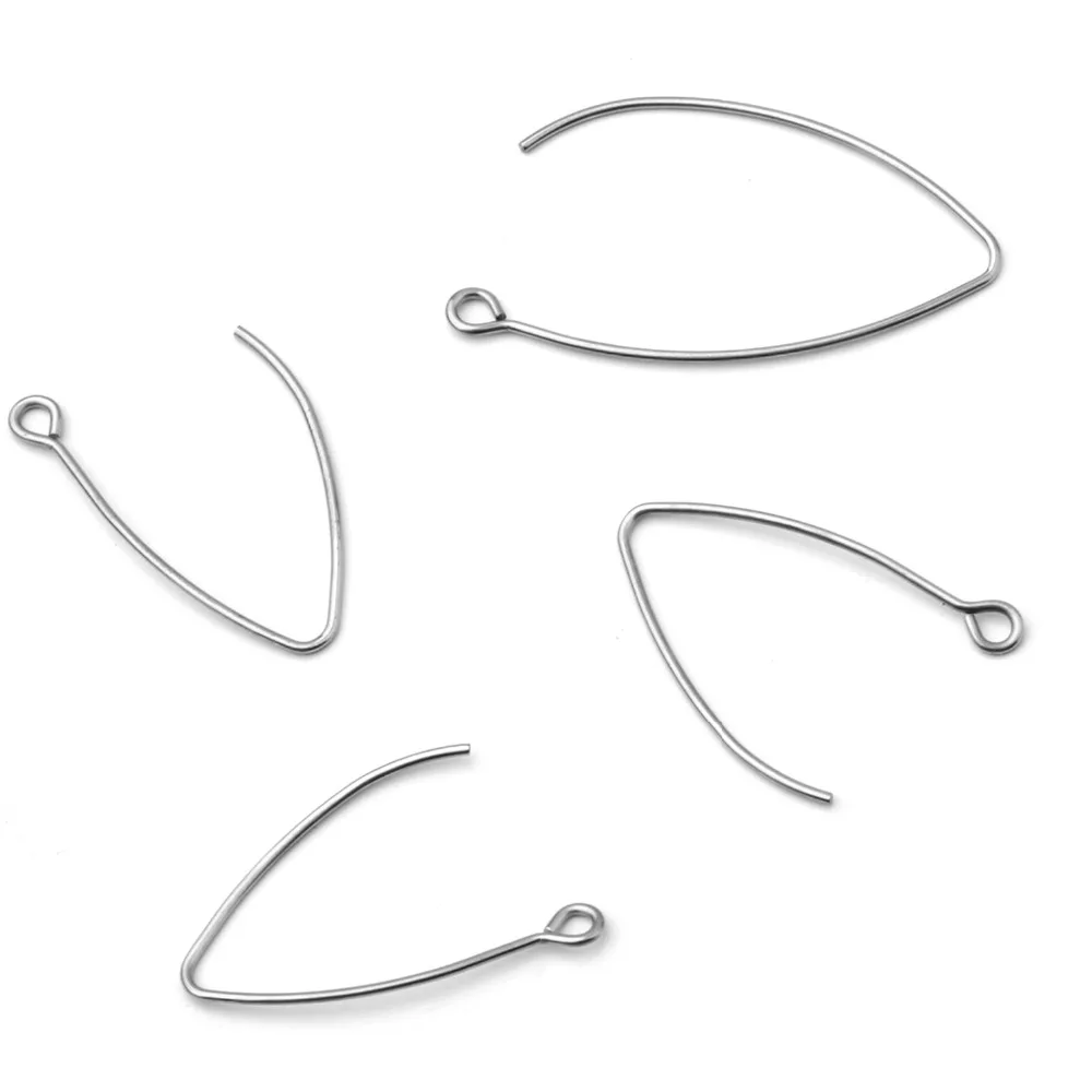 

0.8x30mm/0.8x40mm Pure stainless steel French-style ear hooks Ear Wires Oval teeth Teeth Time jewels do not fade 50pcs/lot