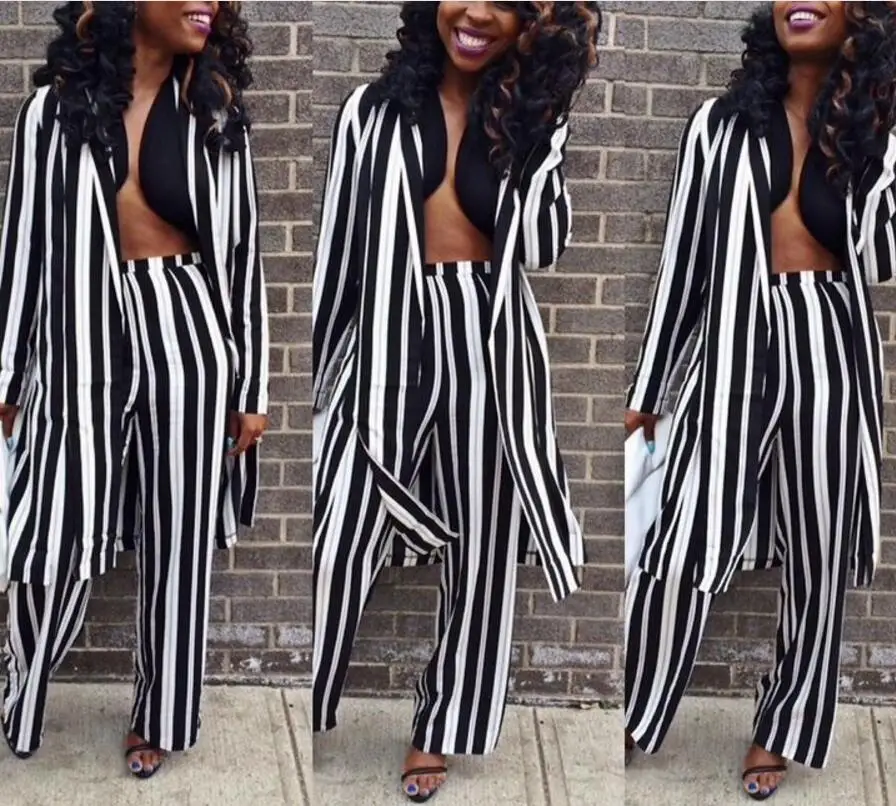 2018 fashion autumn ladies suit explosion models sexy print striped casual wide leg pants two-piece women
2018 fashion autumn ladies suit explosion models sexy print striped casual wide leg pants two-piece women