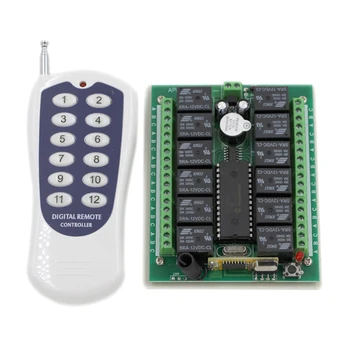 DC 24V 12CH Relay Receiver and 12 Keys Transmitter RF Remote Control Switch Wireless Controller ON/OFF 315/433MHZ
DC 24V 12CH Relay Receiver and 12 Keys Transmitter RF Remote Control Switch Wireless Controller ON/OFF 315/433MHZ