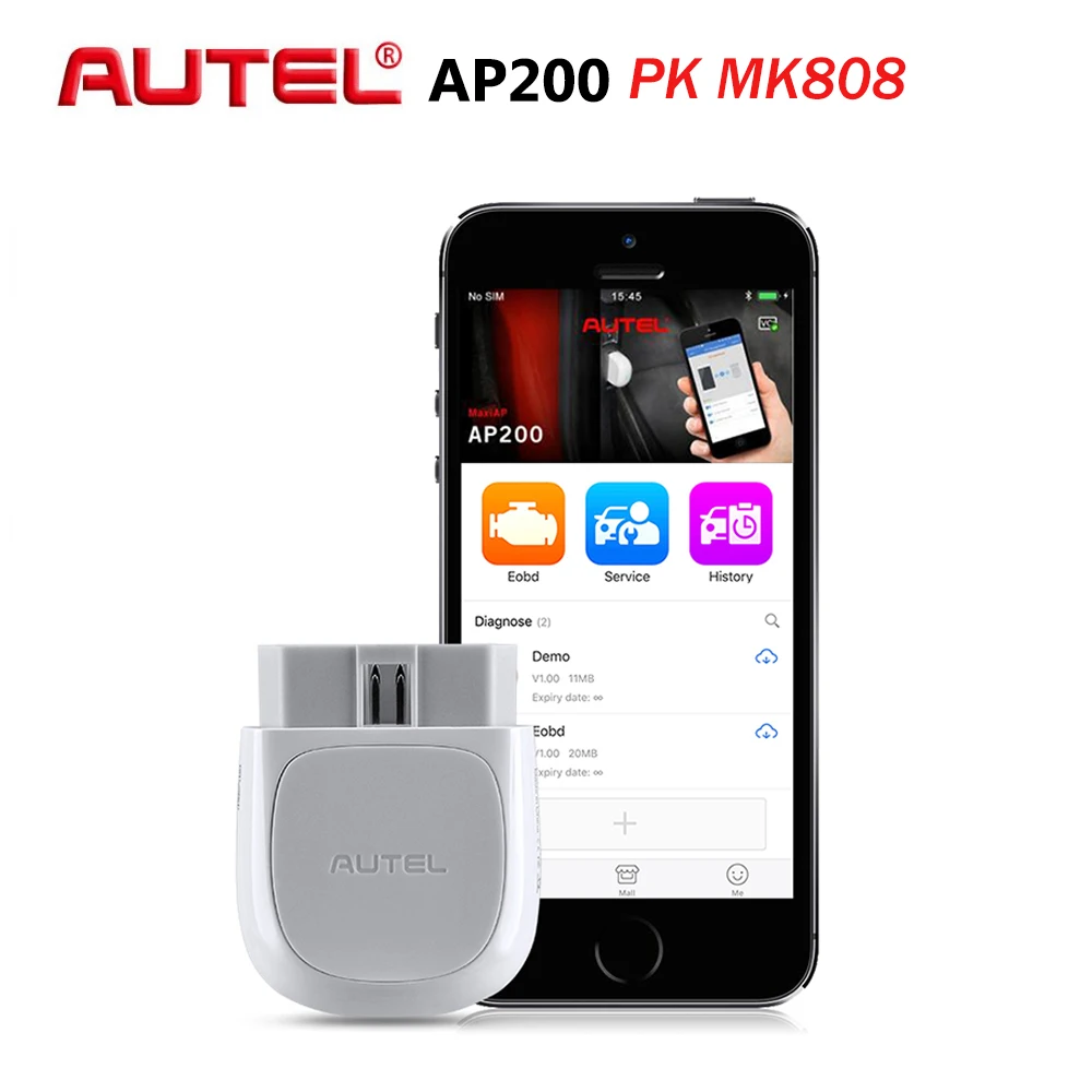 Autel AP200 Bluetooth Car Diagnostic Tool All System OBD2 Automotive Scanner Auto DIY Code Reader Scan Tools PK EasyDiag MK808 
Autel AP200 Bluetooth Car Diagnostic Tool All System OBD2 Automotive Scanner Auto DIY Code Reader Scan Tools PK EasyDiag MK808