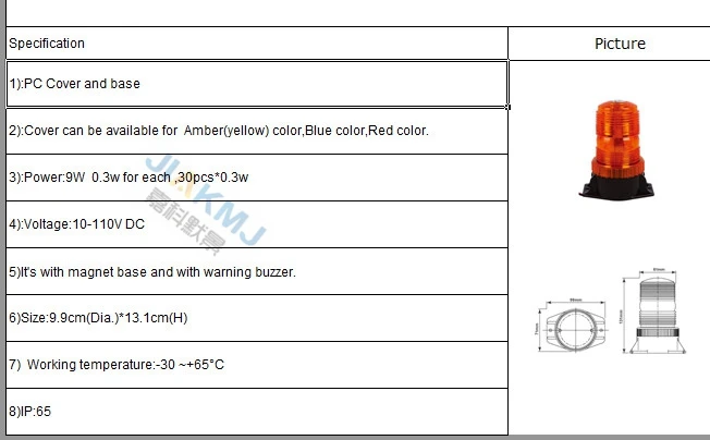 1x-9W-10-110V-DC-AMBER-STROBE-LED-Forklift-lamp-Emergency-flashing-Light-Beacon-school-Bus (4)