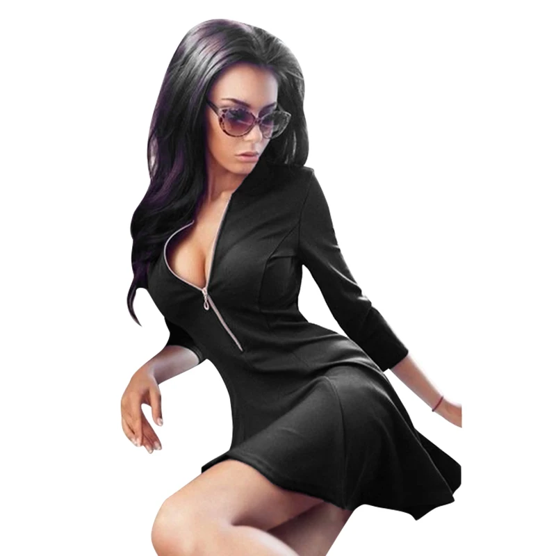 2018 New Fashion Ladies Deep V Neck Zipper Stretch Bodycon Dress Women Sexy Night Club Wear Bandage Mini Party Dresses
2018 New Fashion Ladies Deep V Neck Zipper Stretch Bodycon Dress Women Sexy Night Club Wear Bandage Mini Party Dresses