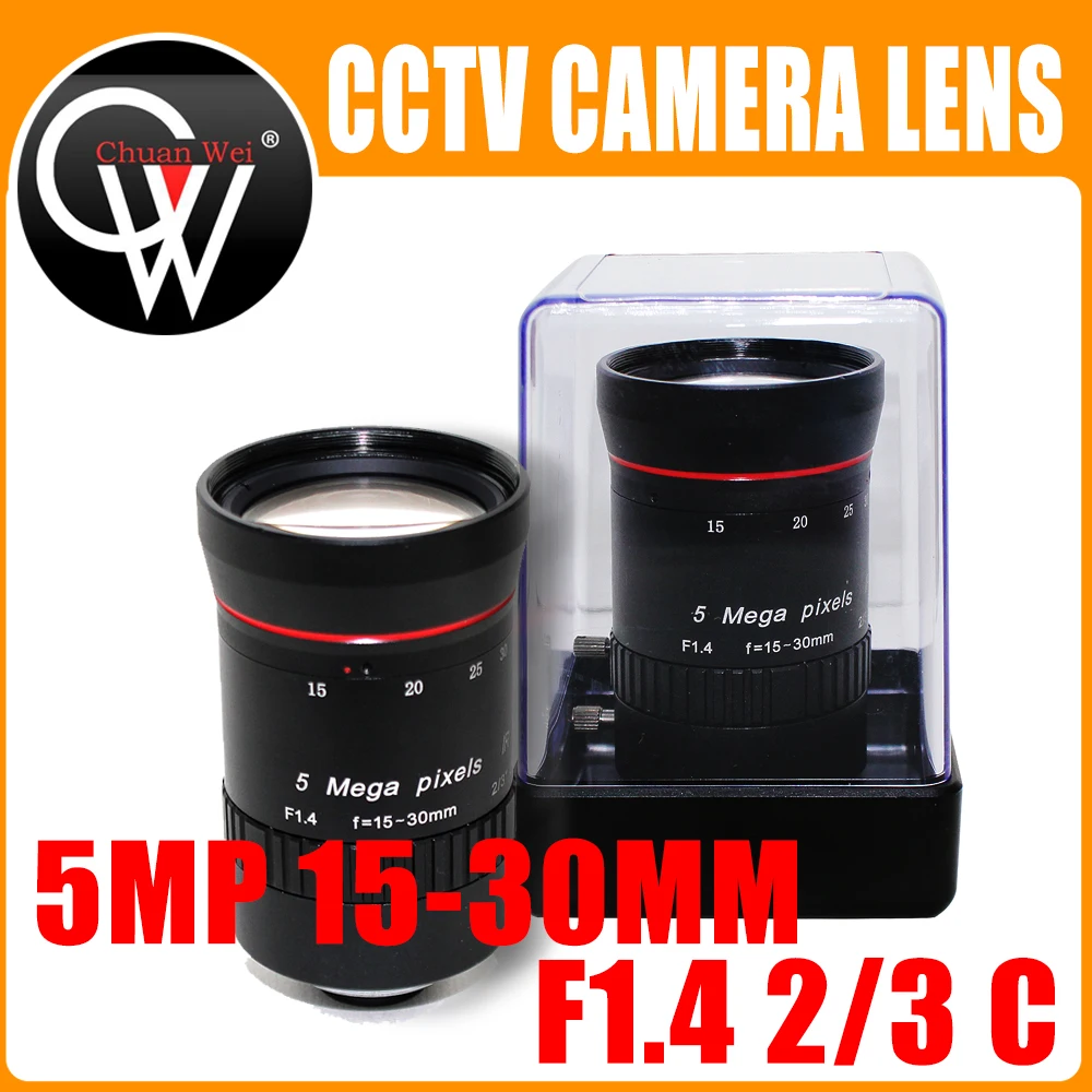 5 Megapixel HD Machine lens 15-30mm 2/3" C Mount F1.4 Varifocal Manual Iris industry Lens for CCTV Surveillance Industry Camera
5 Megapixel HD Machine lens 15-30mm 2/3" C Mount F1.4 Varifocal Manual Iris industry Lens for CCTV Surveillance Industry Camera