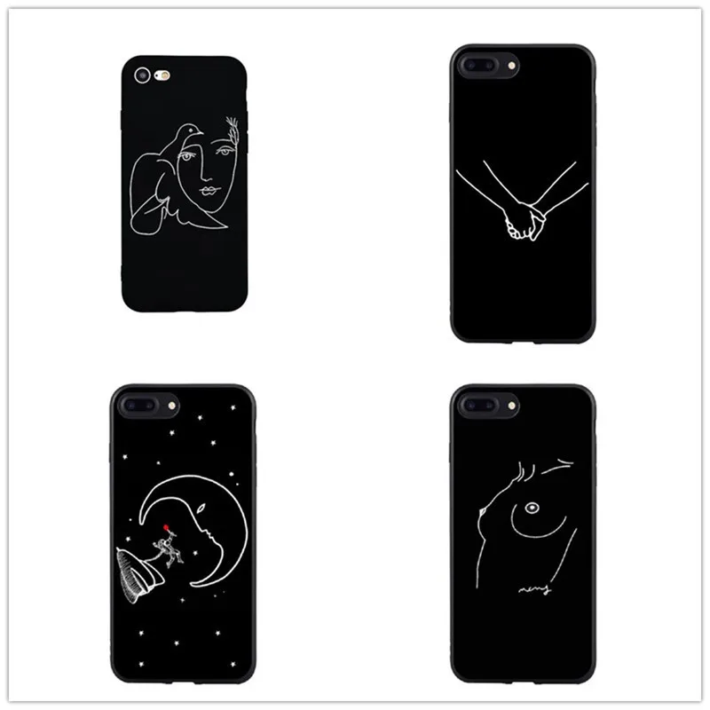 Чехол для iphone x ультра тонкий мягкий 8 плюс художественный абстрактный