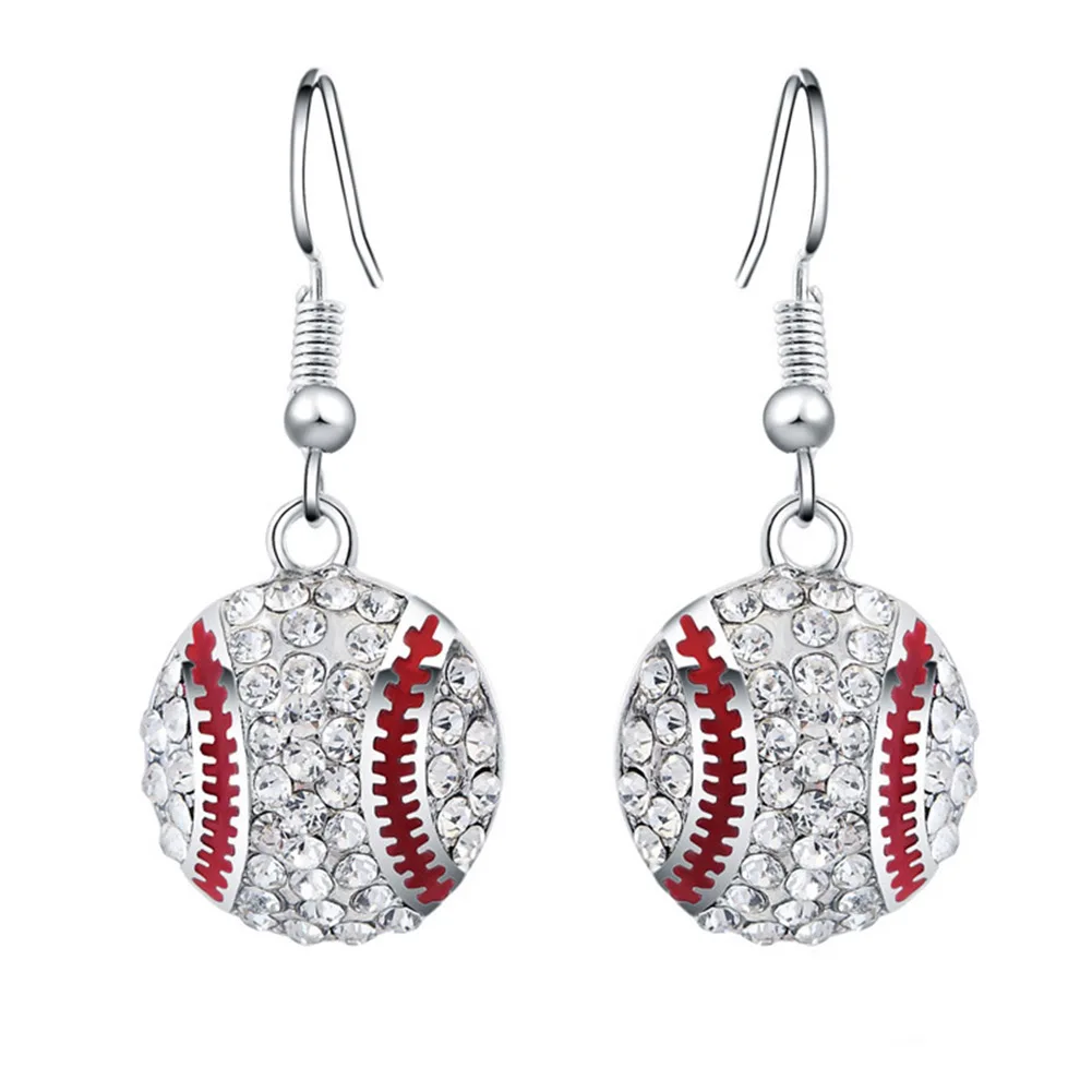 Fashion Earrings Dangle Crystal Rhinestone Silver Bling Fashion Drop Baseball Earrings
Fashion Earrings Dangle Crystal Rhinestone Silver Bling Fashion Drop Baseball Earrings