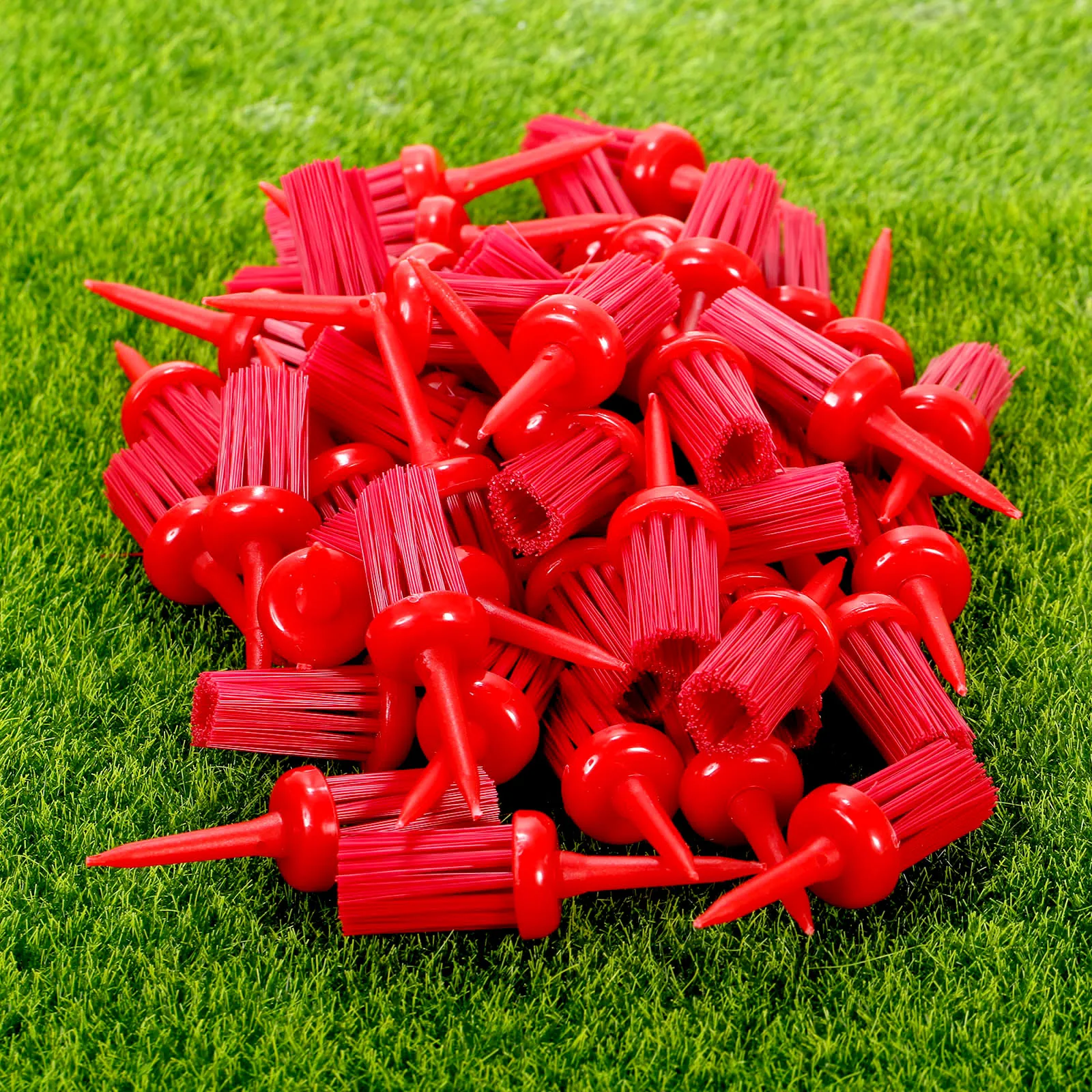 gohantee Plastic 1 Pack 50pcs 62mm Golf Tees Brush Driver Training Accessories Tool Ball Holder Tee Mixed Colors |