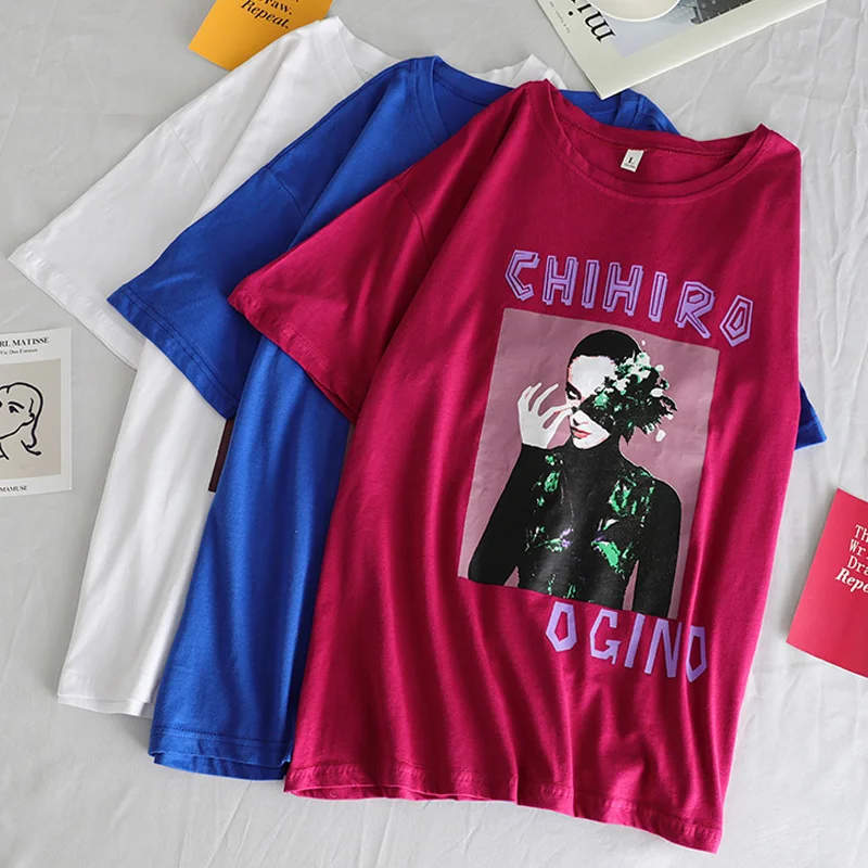 Summer casual loose tees female vintage girl print short sleeve O-neck t-shirts korean letter funny Harajuku girlfriend T-shirt
Summer casual loose tees female vintage girl print short sleeve O-neck t-shirts korean letter funny Harajuku girlfriend T-shirt
