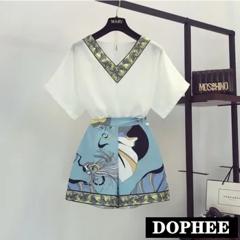 New Fashion Summer Lady V-neck Printed Chiffon Shirt Top + High Waist Shorts Two Piece Women Girls Leisure Plus Size Shorts Set
New Fashion Summer Lady V-neck Printed Chiffon Shirt Top + High Waist Shorts Two Piece Women Girls Leisure Plus Size Shorts Set