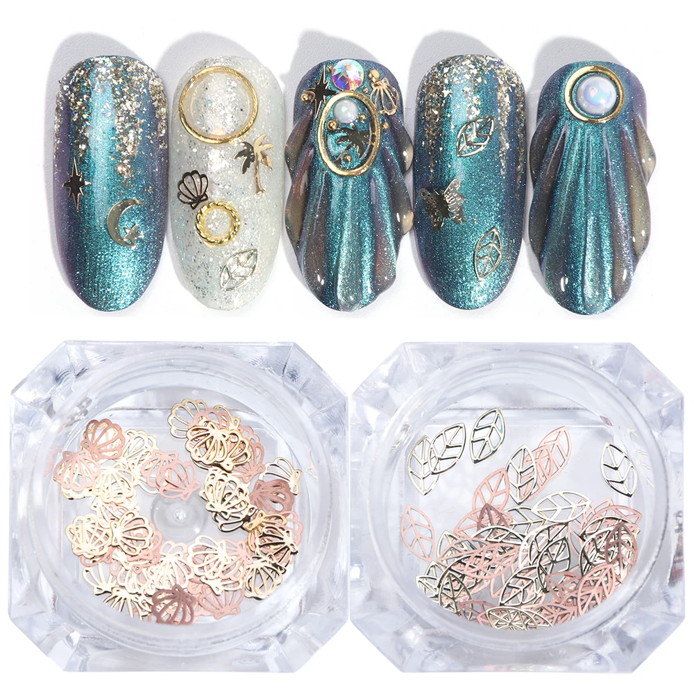 2 Designs Gold Nail Art Decorations Set Metal Slices Shell Moon Star Design Shiny Hollow Sequins Nail Rhinestones Manicure TR763
2 Designs Gold Nail Art Decorations Set Metal Slices Shell Moon Star Design Shiny Hollow Sequins Nail Rhinestones Manicure TR763