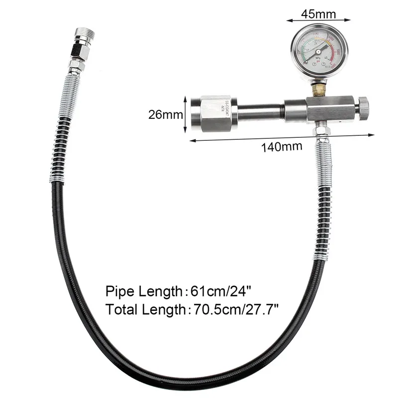 5000PSI Paintball Air Rifle SCBA Fill Station Refill Charging Adapter W/24" Hose Spring Reinforced Hose for Paintball Filling
5000PSI Paintball Air Rifle SCBA Fill Station Refill Charging Adapter W/24" Hose Spring Reinforced Hose for Paintball Filling