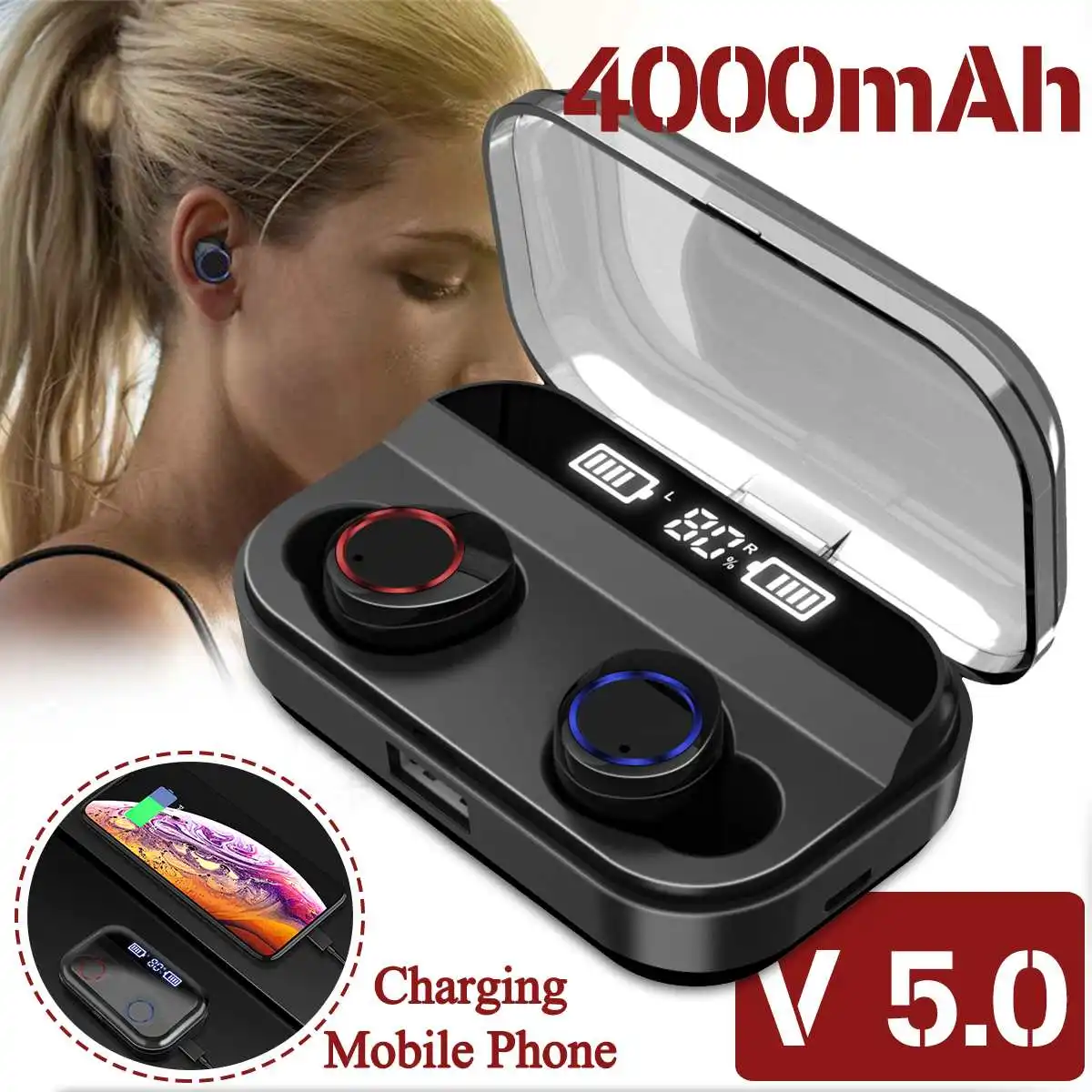 TWS bluetooth 5.0 Earphone Power LED Display Stereo Wireless CVC8.0 DSP Waterproof Sport 2000mAh/3600mAh/4000mAh Headset Earbus
TWS bluetooth 5.0 Earphone Power LED Display Stereo Wireless CVC8.0 DSP Waterproof Sport 2000mAh/3600mAh/4000mAh Headset Earbus