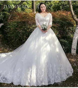 Half Sleeves Vestido De Noiva Lace Gowns Wedding Dress Train Custom-made Plus Size Bridal Tulle Mariage
Half Sleeves Vestido De Noiva Lace Gowns Wedding Dress Train Custom-made Plus Size Bridal Tulle Mariage
