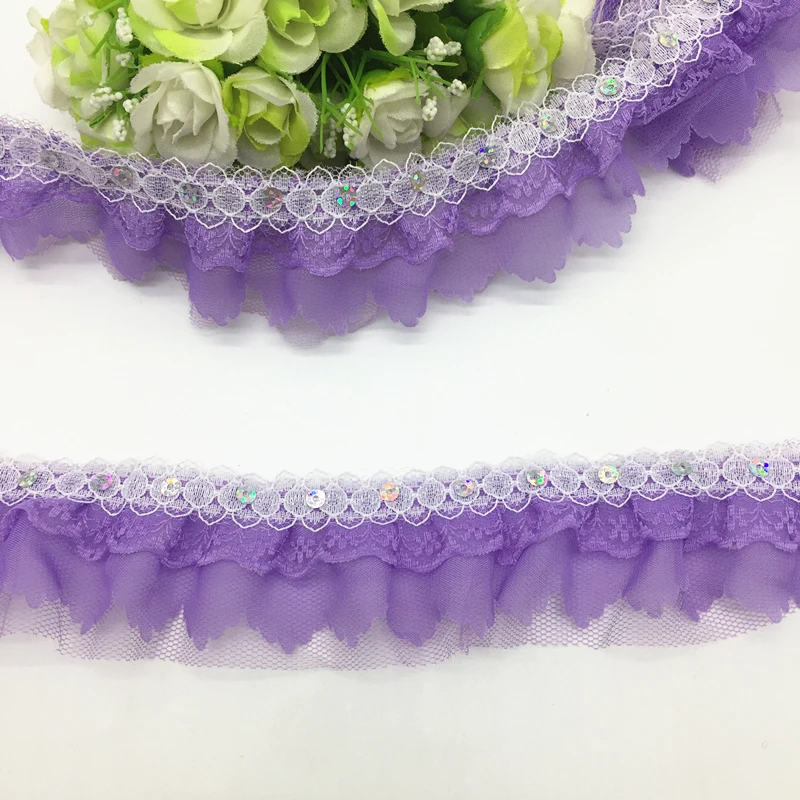 5 yards 50mm 4-Layer Lace Pleated Trim Sequined Trim Handmade Patchwork Material Wedding Decoration Lace
5 yards 50mm 4-Layer Lace Pleated Trim Sequined Trim Handmade Patchwork Material Wedding Decoration Lace
