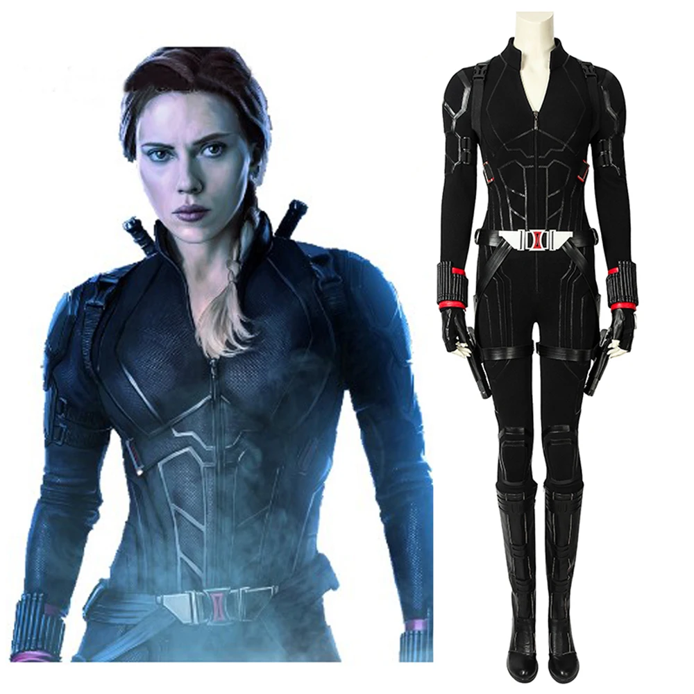 

2019 Avengers Endgame Black Widow Cosplay Costume Adult Avengers 4 Natasha Romanoff Outfit Jumpsuit Halloween Party Costume