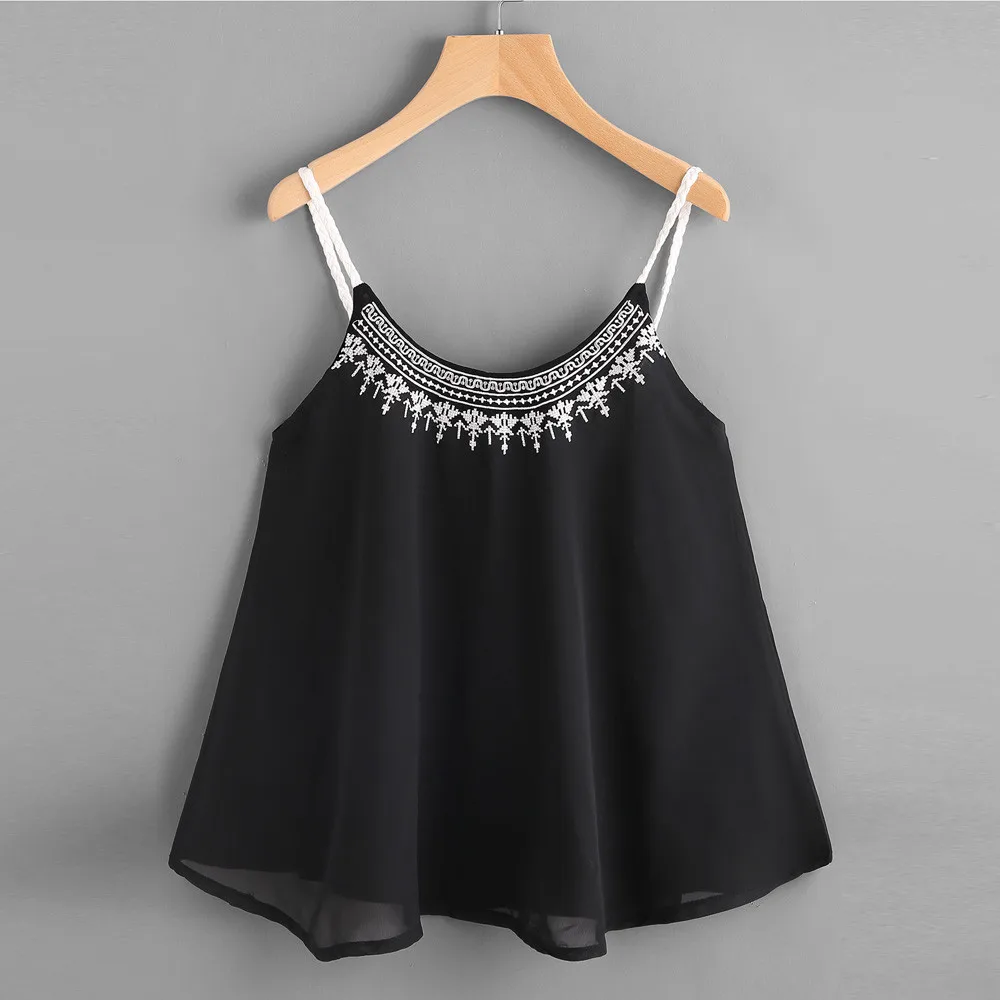 Summer Crop Top Girls Women Fashion Chiffon Beach Vest Shirts Retro Pattern Embroidery Round Neck Sleeveless Shirt Camis #LH
Summer Crop Top Girls Women Fashion Chiffon Beach Vest Shirts Retro Pattern Embroidery Round Neck Sleeveless Shirt Camis #LH