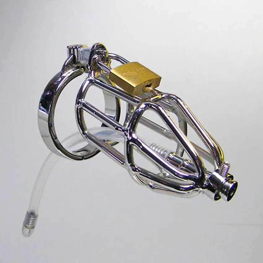 Мужской пояс верности Urethral Play Cage купить со скидкой в секс шопе  Фетиш и BDSM  Пояса верности