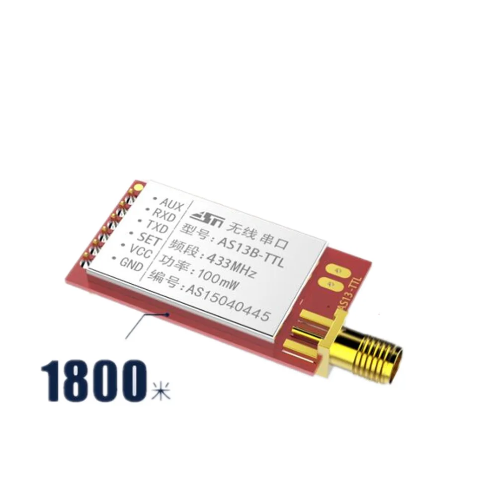 Wireless Serial Module AS13B-TTL 433MHz Long Distance Wireless Data Transmission Transparent Transmission TTL to Serial Port
Wireless Serial Module AS13B-TTL 433MHz Long Distance Wireless Data Transmission Transparent Transmission TTL to Serial Port