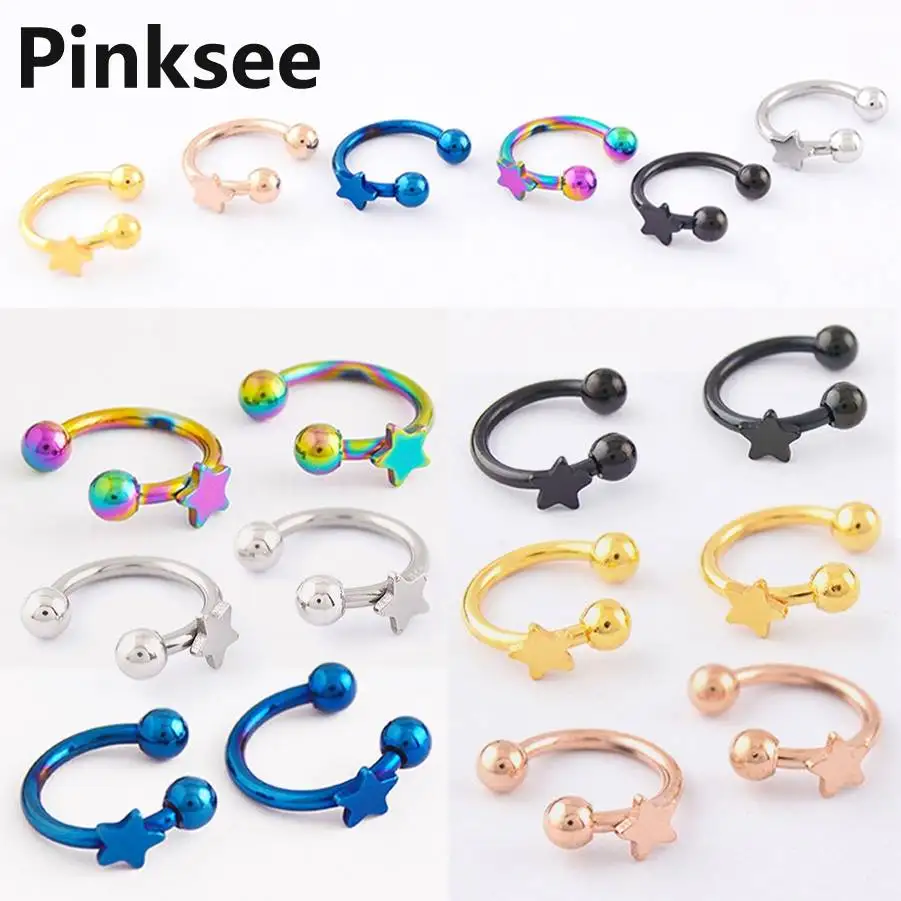 Surgical steel Star Shape U-shaped Horseshoe Fake Nose ring ear Cartilage Helix Tragus and lip eyebrow Body Piercing Jewelry
Surgical steel Star Shape U-shaped Horseshoe Fake Nose ring ear Cartilage Helix Tragus and lip eyebrow Body Piercing Jewelry