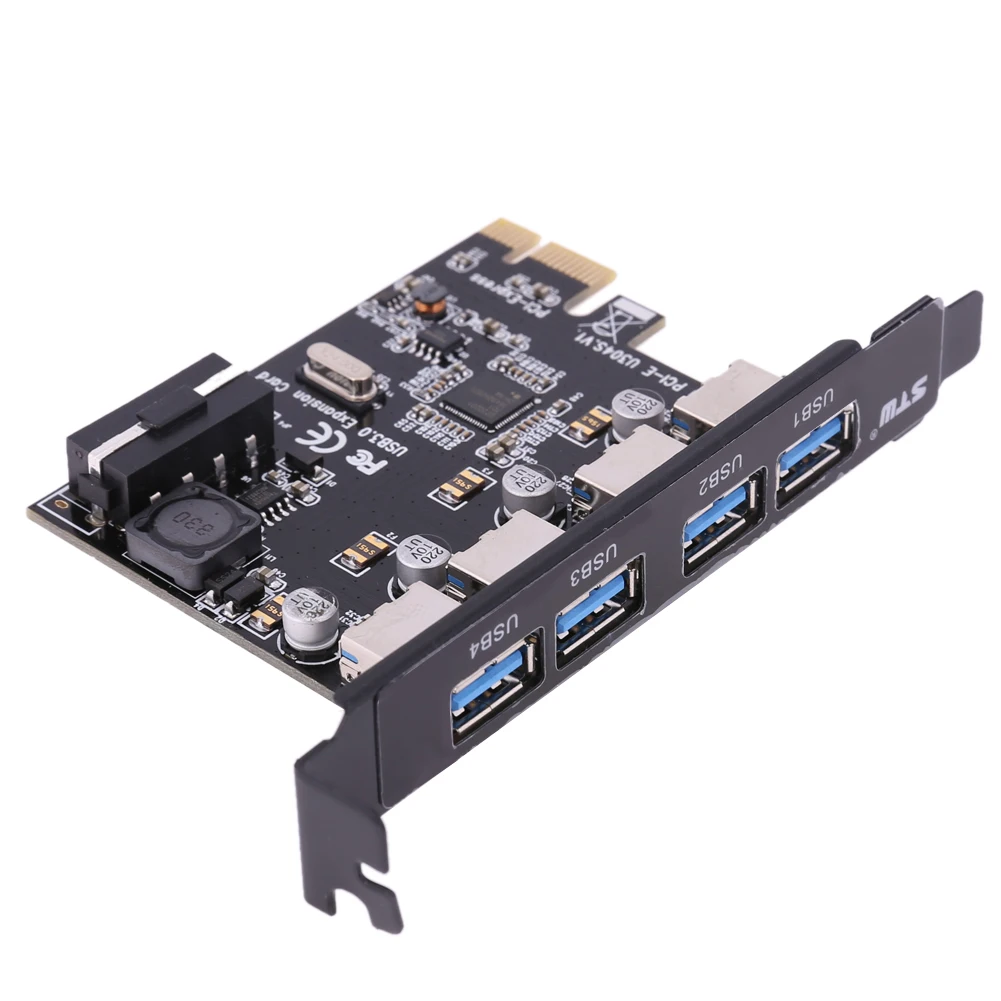 

NEW 4 Port PCI-E To USB3.0 Hot Swap Plug and Play Converter Extender Card PCI-E 2.0 standard NEC Chipset PCIE Expansion Card