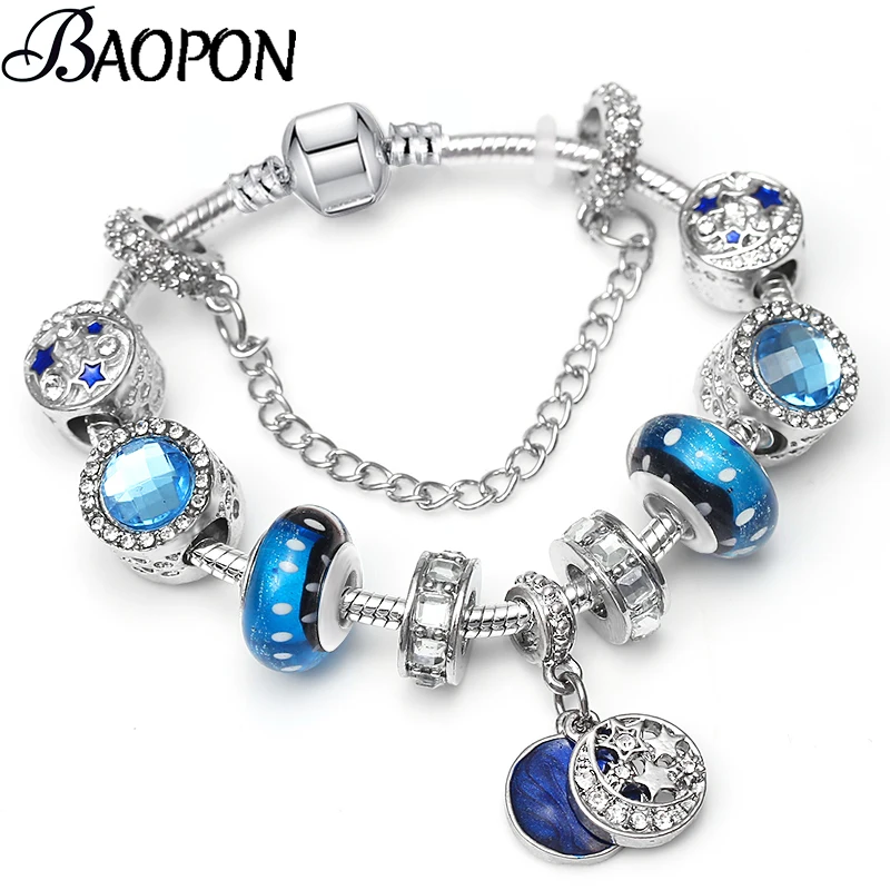 BAOPON High Quality Moon & Star Charms Beads Fit DIY Fine Bracelets Handmade Classic Charm Bracelets for Women Jewelry Gift
BAOPON High Quality Moon & Star Charms Beads Fit DIY Fine Bracelets Handmade Classic Charm Bracelets for Women Jewelry Gift