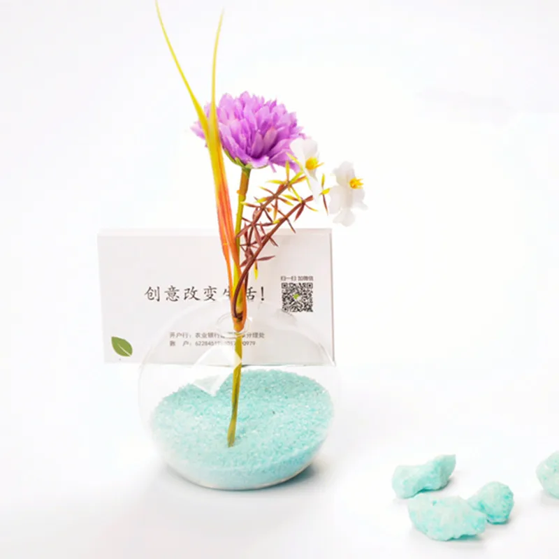 Diameter 8cm Glass Globe Name Card Holder Creative Glass Vase