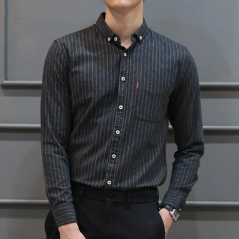 High Quality Striped Shirt Men Solid Cotton Smart Casual Shirts Long Sleeve Slim Fit Formal Business Shirt camiseta masculina
High Quality Striped Shirt Men Solid Cotton Smart Casual Shirts Long Sleeve Slim Fit Formal Business Shirt camiseta masculina