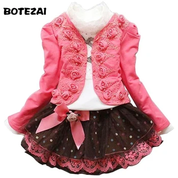 New Arrival 2015 Autumn Winter baby girls Flower Lace Dresses children Clothing Jacket coat + T shirt + dress Kids girls Clothes
New Arrival 2015 Autumn Winter baby girls Flower Lace Dresses children Clothing Jacket coat + T shirt + dress Kids girls Clothes