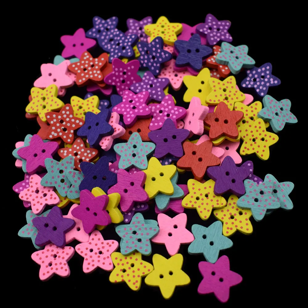 15MM Stars Mixed Two Holes Dot Pattern Wood Buttons Decorative Sewing Button for Scrapbooking Accessories Craft DIY Decoration
15MM Stars Mixed Two Holes Dot Pattern Wood Buttons Decorative Sewing Button for Scrapbooking Accessories Craft DIY Decoration