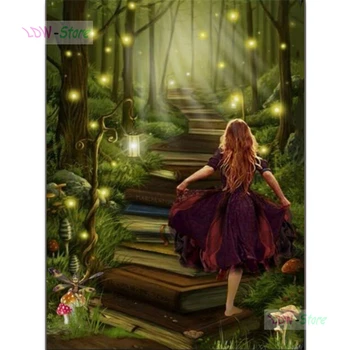 Forest Book road & girl,5D diamond cross stitch kits full mosaic Diy Embroidery Diamond painting wall room decoration WG216
Forest Book road & girl,5D diamond cross stitch kits full mosaic Diy Embroidery Diamond painting wall room decoration WG216