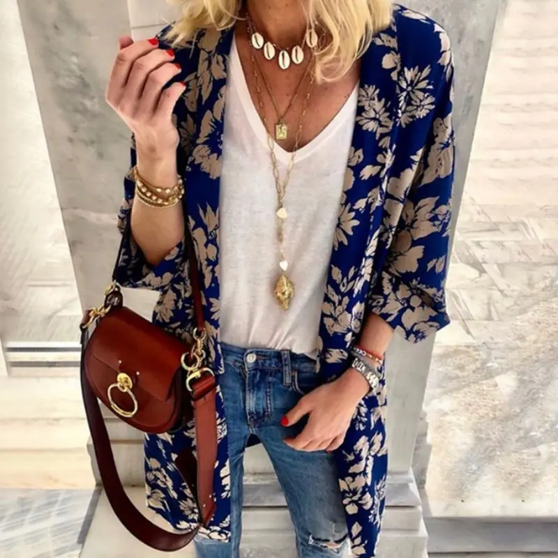 Women Spring Summer Open Front Kimono Cardigan 3/4 Batwing Sleeves Vintage Floral Print Blouse Jacket Midi Long Slim Outwear
Women Spring Summer Open Front Kimono Cardigan 3/4 Batwing Sleeves Vintage Floral Print Blouse Jacket Midi Long Slim Outwear