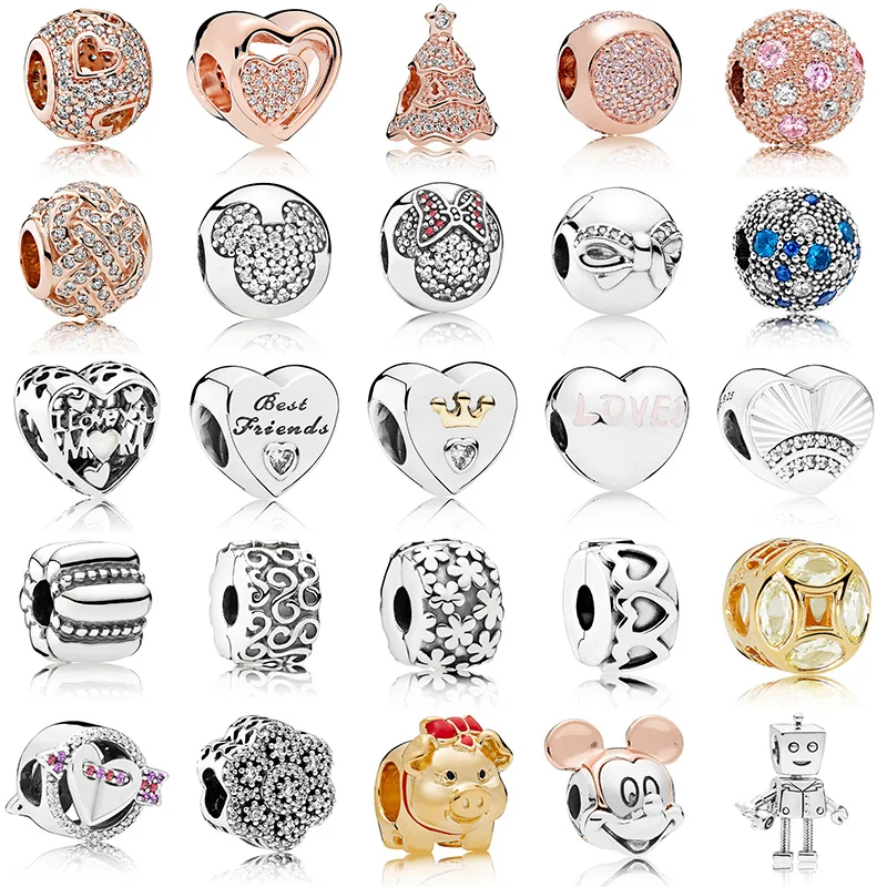25 Style Silver Beads Charms Rose Gold Love Heart Robot Crystal Stopper Beads for Women Original Pandora Charm Bracelet & Bangle
25 Style Silver Beads Charms Rose Gold Love Heart Robot Crystal Stopper Beads for Women Original Pandora Charm Bracelet & Bangle