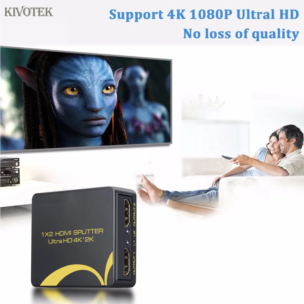 4Kx2K 1x2 HDMI 4K Splitter Adapter Split Hdmi 1 In 2 Out ,USB Power Support HDTVs 3D,Full HD1080P For STB DVD HDTV PCs
4Kx2K 1x2 HDMI 4K Splitter Adapter Split Hdmi 1 In 2 Out ,USB Power Support HDTVs 3D,Full HD1080P For STB DVD HDTV PCs