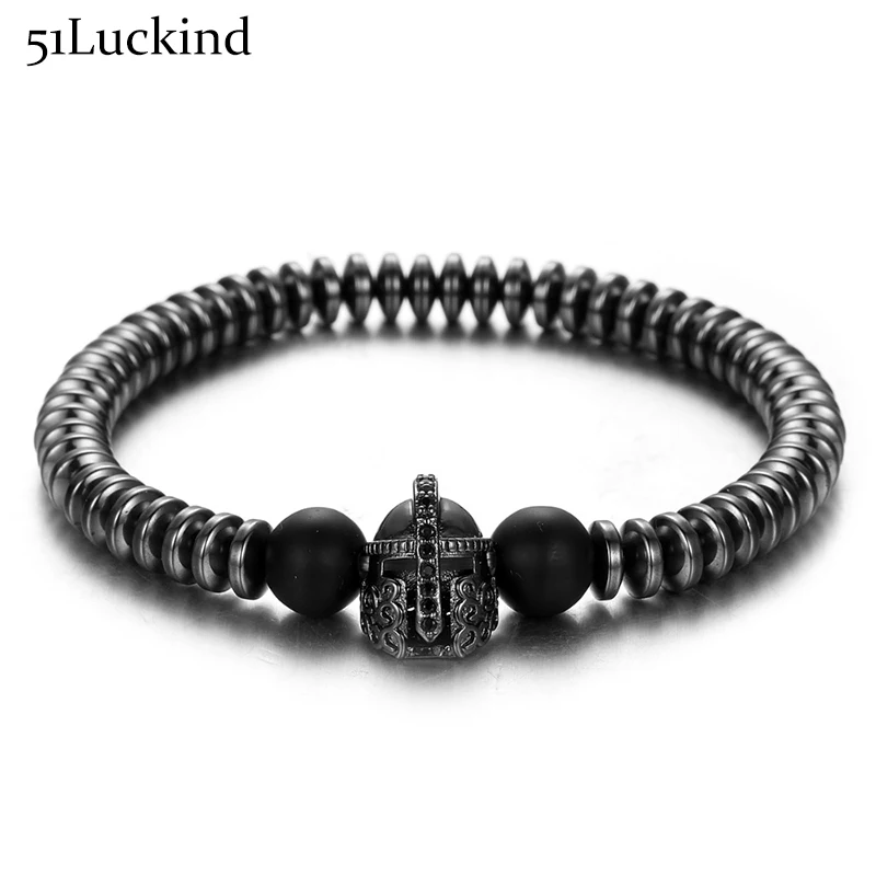 Punk Hematite Beads Spartan Bracelet Charm Soldier Helmet Stretch Mens Hand Braclets For Male Jewelry Accessories
Punk Hematite Beads Spartan Bracelet Charm Soldier Helmet Stretch Mens Hand Braclets For Male Jewelry Accessories
