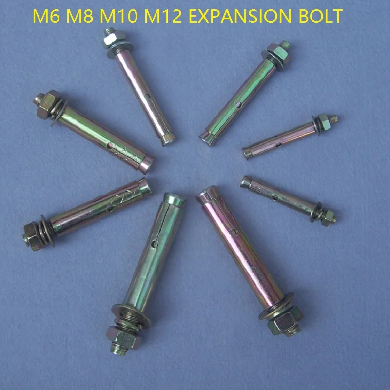 4pcs/lot M6x60mm M8*80mm M10X80 M12x100mm Steel+color zinc plated Expansion Screw Sleeve Concrete Anchor Bolt
4pcs/lot M6x60mm M8*80mm M10X80 M12x100mm Steel+color zinc plated Expansion Screw Sleeve Concrete Anchor Bolt