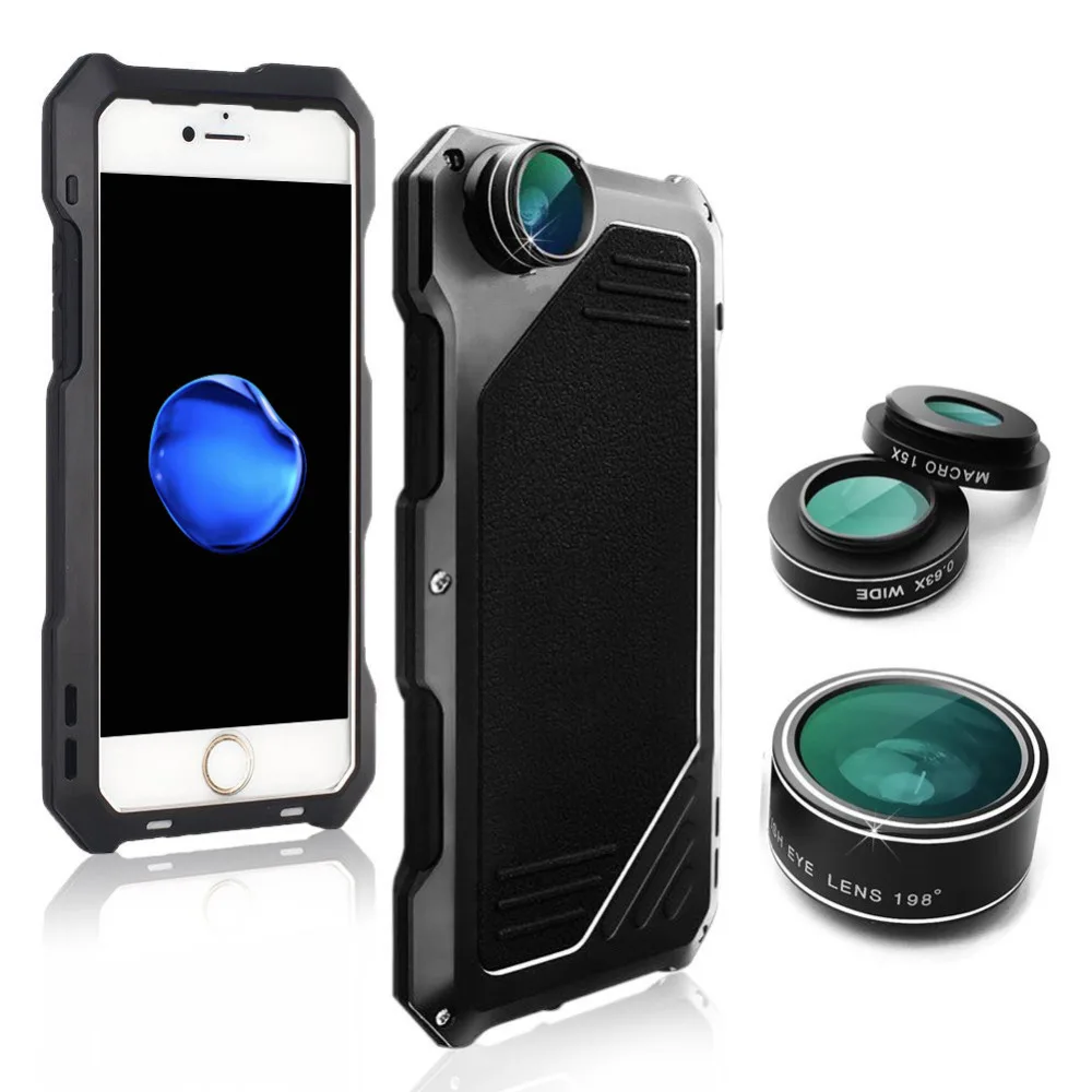 4 in 1 Phone camera Lentes For iPhone X XS 6 6s 7 8 Plus Metal Cases Kit 198 Fisheye Lenses 0.63X Wide Angle 15X Macro Lens 
4 in 1 Phone camera Lentes For iPhone X XS 6 6s 7 8 Plus Metal Cases Kit 198 Fisheye Lenses 0.63X Wide Angle 15X Macro Lens