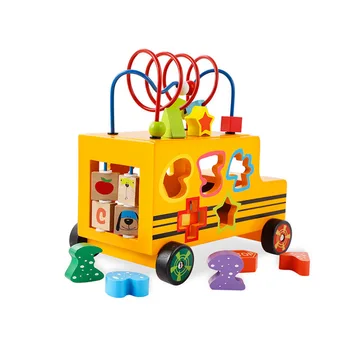 Wooden Multifunctional Bus Educational Toy Sturdy Shape Matching Blocks Around The Bead Car Baby Pull Toys
Wooden Multifunctional Bus Educational Toy Sturdy Shape Matching Blocks Around The Bead Car Baby Pull Toys