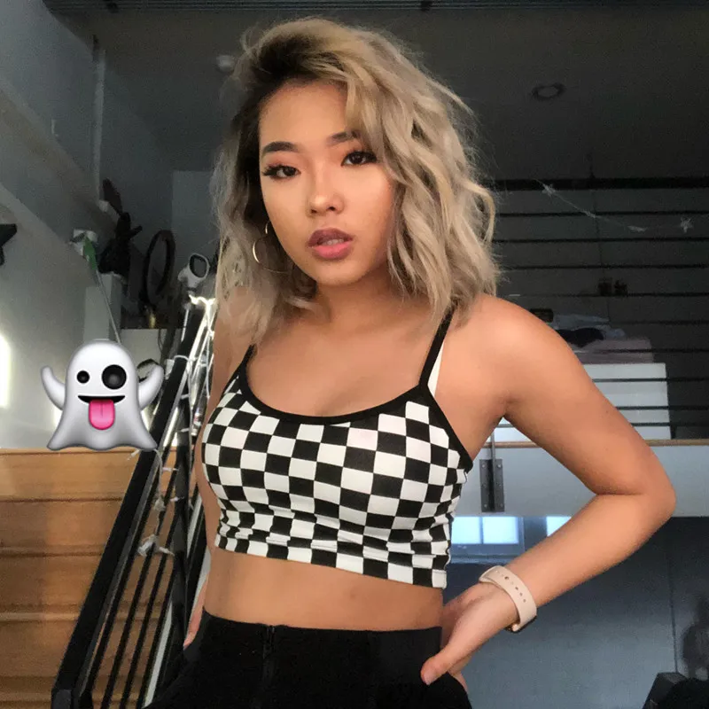 Black Crop Top Women Checkerboard Pattern Backless Tee Summer Streetwear Short Sexy Tank Top
Black Crop Top Women Checkerboard Pattern Backless Tee Summer Streetwear Short Sexy Tank Top