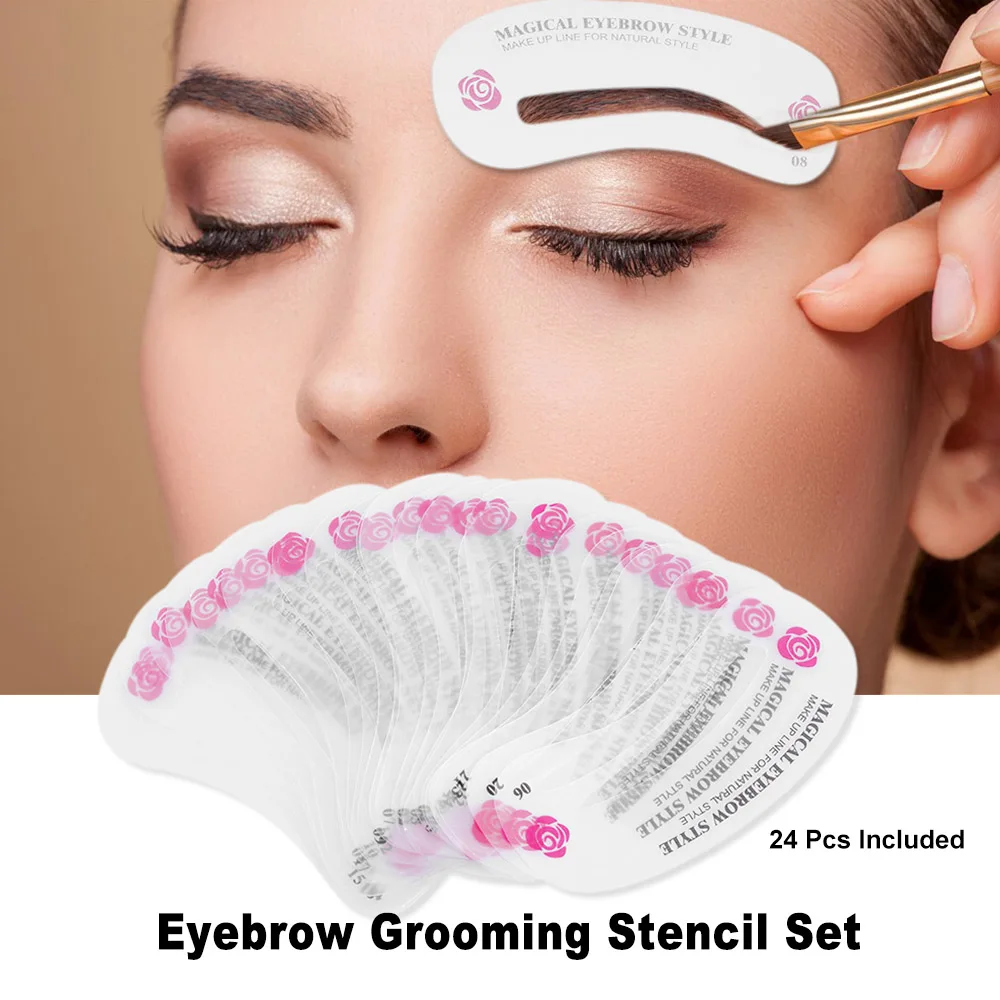 24 Pcs Eyebrow Shaping Stencil Grooming Kit Reusable Eye Brow DIY Drawing Guide Shaping Templates Stencil Eye Makeup Shaper Tool
24 Pcs Eyebrow Shaping Stencil Grooming Kit Reusable Eye Brow DIY Drawing Guide Shaping Templates Stencil Eye Makeup Shaper Tool
