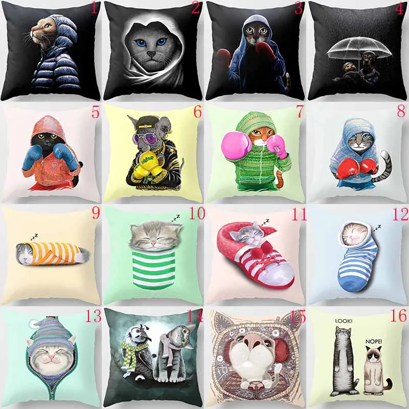Hot sale funny cute cat pillow case men women girls ladies square pillow cases home throw pillow cover 45*45cm
Hot sale funny cute cat pillow case men women girls ladies square pillow cases home throw pillow cover 45*45cm