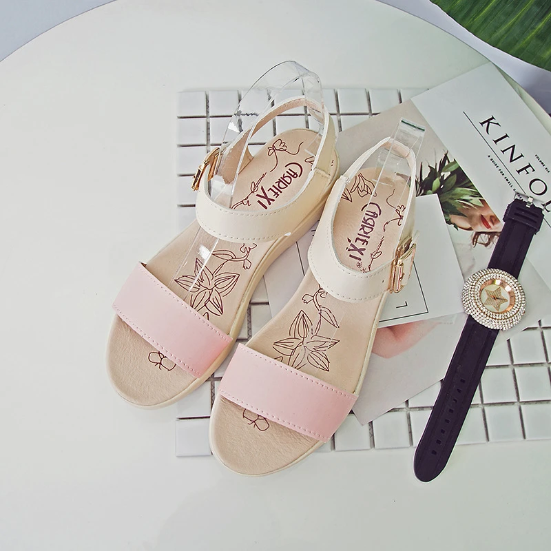 Wedges Sandals Fish mouth Mixed colors Women's Sandals With Shake Bottom Korean Word Shoes (2)