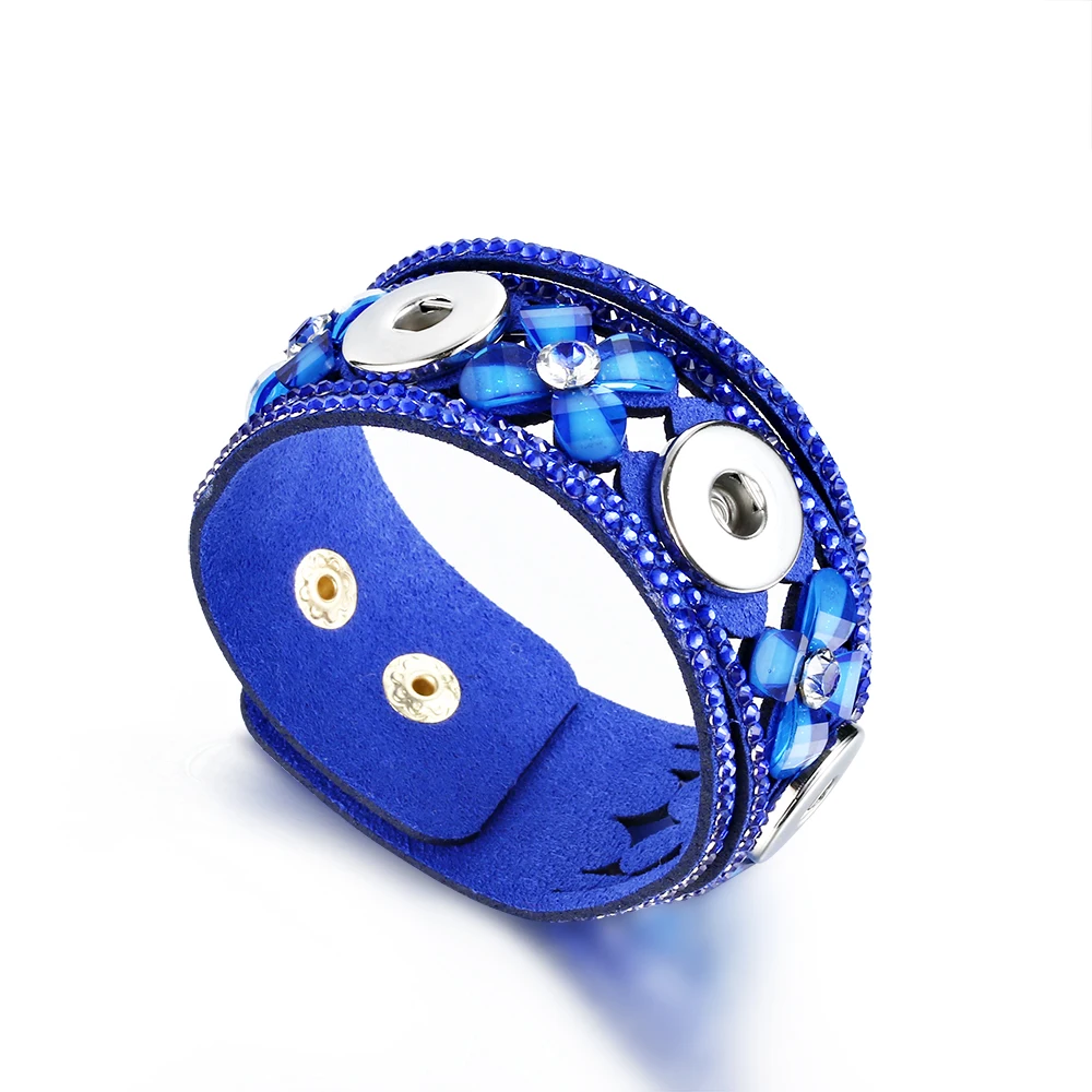 5 Colors Women's Multilayer Rhinestone Wrap Leather Bracelet Flower Crystal Bling rivet Snaps Button Leather Bracelets & Bangles
5 Colors Women's Multilayer Rhinestone Wrap Leather Bracelet Flower Crystal Bling rivet Snaps Button Leather Bracelets & Bangles