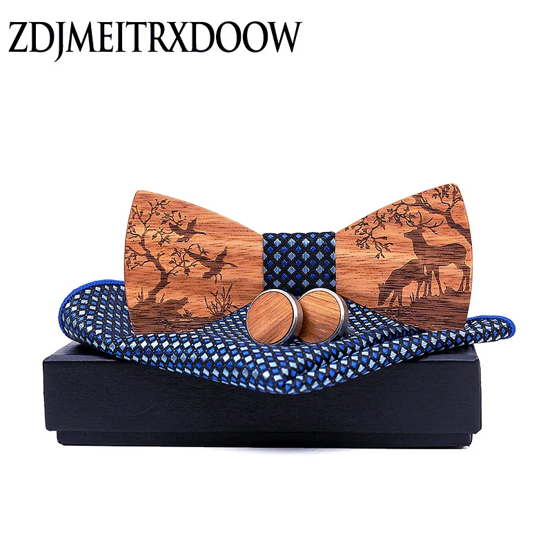 Fashion Handmade wooden Hollow out Christmas deer bow tie Distinctive bow tie/Cufflinks for party wedding 1set
Fashion Handmade wooden Hollow out Christmas deer bow tie Distinctive bow tie/Cufflinks for party wedding 1set