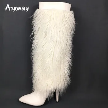 Aiyoway Women High Heel Knee High Boots Full Zipper White Faux Fur Pattern Winter Warm Boots Fashion Ladies Pointed Toe Size5~13
Aiyoway Women High Heel Knee High Boots Full Zipper White Faux Fur Pattern Winter Warm Boots Fashion Ladies Pointed Toe Size5~13